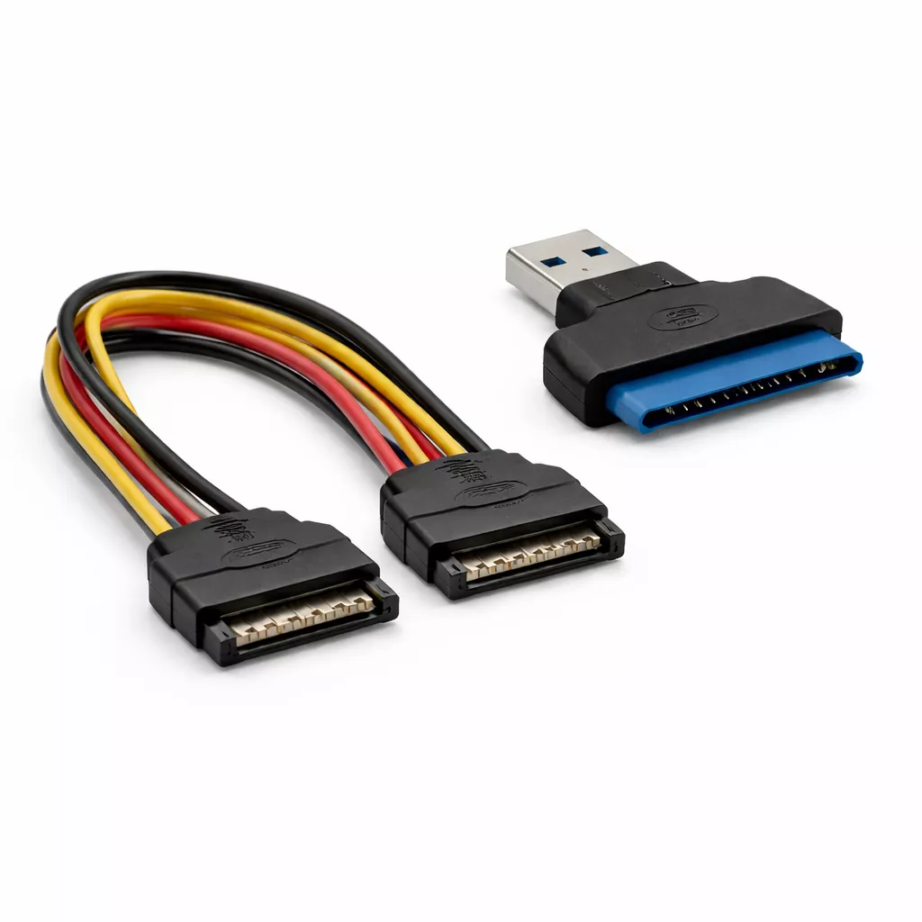 SATA Adapter für Daten- und Stromanschlüsse von SSD und HDD Laufwerken