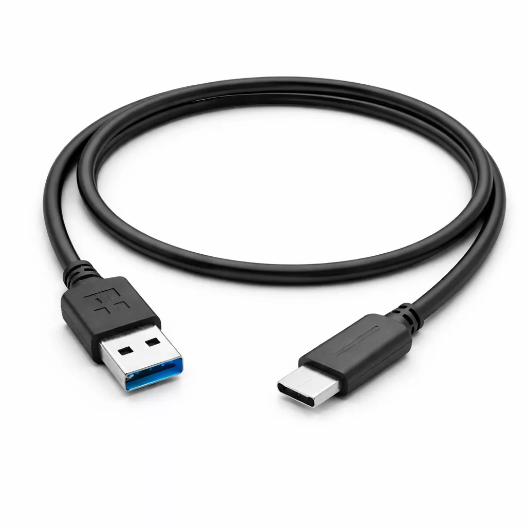 USB Kabel mit USB-A, USB-C und Micro-USB Steckern für Datenübertragung und Laden