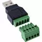 Preview: USB-A 2.0 Terminalblock-Adapter, Stecker, 5-polig, ohne Kabel