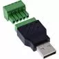 Preview: USB-A 2.0 Terminalblock-Adapter, Stecker, 5-polig, ohne Kabel