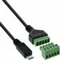 Preview: Micro USB 2.0 Terminalblock-Adapter, Stecker, 5-polig, 1 m Kabel