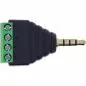 Preview: Adapter 3,5 mm Klinke 4-polig TRRS auf Terminalblock, Schraubklemme, schwarz