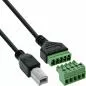 Preview: USB-B 2.0 Terminalblock-Adapter, Stecker, 5-polig, 1 m Kabel