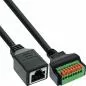 Preview: RJ45 Terminalblock-Adapter, Buchse, Push-In, Cat.5e, 15 cm Kabel