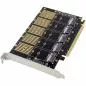Preview: SATA Schnittstellenkarte, PCIe x16, 5x M.2 Key B (SATA), Low-Profile, inkl. Adapter