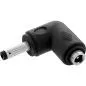 Preview: DC Winkeladapter 4,0x1,7 mm, Stecker/Buchse, schwarz