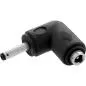 Preview: DC Winkeladapter 3,5x1,35 mm, Stecker/Buchse, schwarz