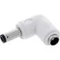 Preview: DC Winkeladapter 5,5x2,1 mm, Stecker/Buchse, weiß