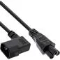 Preview: Netzkabel C14 gewinkelt auf C5, schwarz