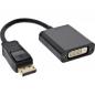 Preview: InLine® DisplayPort Adapterkabel DisplayPort Stecker auf DVI-D 24+1 Buchse schwarz 0,15m