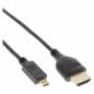 Preview: InLine® HDMI 2.0b High Speed SuperSlim Premium Kabel, Ethernet, Stecker A Stecker D, schwarz, gold