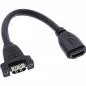 Preview: HDMI Einbauadapterkabel 4K – HDMI A Buchse auf Einbaubuchse, 0,2 m