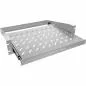 Preview: 19" Fachboden ausziehbar 2HE – 350 mm tief – 30 kg – lichtgrau