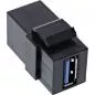 Preview: InLine® USB 3.0 Keystone Snap In Einsatz USB A Buchse Buchse gewinkelt schwarz