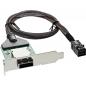 Preview: InLine® SAS HD low profile PCI Slotblech mit Kabel ext. SFF-8088 auf int. SFF-8643 0,5m