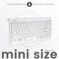 Preview: Perixx PERIDUO-707 PLUS US LAYOUT W Mini Tastatur und Maus Set schnurlos weiß
