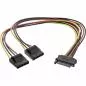 Preview: SATA auf 2x 4-Pin Molex Stromadapter – 0,30 m
