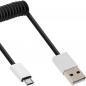 Preview: InLine® USB 2.0 Spiral Kabel A an Micro B schwarz Alu flexibel