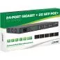 Preview: InLine® PoE+ Gigabit Netzwerk Switch 24 Port 1GBit/s, 2xSFP Metall Lüftersteuerung mit Display 420W
