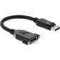 Preview: DisplayPort Einbauadapterkabel 4K60 – DP Stecker auf Einbaubuchse, 0,2 m
