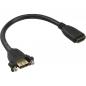 Preview: InLine® HDMI Adapterkabel zum Einbau HDMI A Buchse Buchse vergoldete Kontakte 4K2K 0,2m