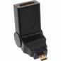 Preview: Micro HDMI auf HDMI Adapter 4K – Micro HDMI D Stecker auf HDMI A Buchse, 180° schwenkbar
