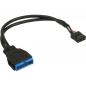 Preview: InLine® USB 2.0 zu 3.0 Adapterkabel intern USB 2.0 Mainboard auf USB 3.0 intern 0,3m