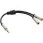 Preview: InLine® Slim Audio Y Kabel Klinke 3,5mm ST an 2x Klinke BU 0,15m
