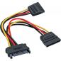 Preview: InLine® SATA Strom-Y-Kabel SATA Buchse an 2x SATA Stecker 0,15m