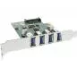 Preview: InLine® Schnittstellenkarte 4x USB 3.0 PCIe inkl. Low-Profile Slotblech mit SATA Stromanschluss