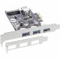 Preview: InLine® Schnittstellenkarte 3x+1x USB 3.0 PCIe mit SATA Stromanschluss inkl. Low-Profile Slotblech