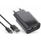 Preview: InLine® USB DUO+ Ladeset Netzteil 2-fach + Micro-USB Kabel Ladegerät Stromadapter 100-240V zu 5V/2.1A schwarz