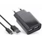 Mobile Preview: InLine® USB DUO+ Ladeset Netzteil 2-fach + Micro-USB Kabel Ladegerät Stromadapter 100-240V zu 5V/2.1A schwarz