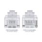 Preview: RJ11 Modularstecker 6P4C – Zum Crimpen auf Rundkabel, 10er Pack