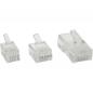 Preview: RJ10 Modularstecker 4P4C – Zum Crimpen auf Flachkabel, 10er Pack