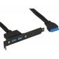 Preview: InLine® Slotblech USB 3.0, 2x USB Buchse auf intern Mainboardanschluss 0,5m