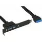 Mobile Preview: InLine® Slotblech USB 3.0, 2x USB Buchse auf intern Mainboardanschluss 0,5m