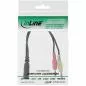 Preview: InLine® Audio Headset Adapterkabel 2x 3,5mm Klinke Stecker an 3,5mm Klinke Buchse 4pol. OMTP 0,15m Preview: InLine® Audio Headset Adapterkabel 2x 3,5mm Klinke Stecker an 3,5mm Klinke Buchse 4pol. OMTP 0,15m