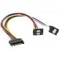 Preview: InLine® SATA Strom-Y-Kabel SATA Buchse an 2x SATA Stecker gewinkelt mit Sicherheitslaschen 0,3m