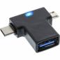 Preview: InLine® USB 3.1/2.0 OTG T-Adapter Typ C Stecker oder Micro-USB an A Buchse