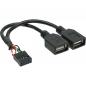 Preview: InLine® USB 2.0 Adapterkabel 2x Buchse A auf Pfostenanschluss