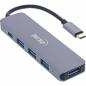 Preview: InLine® USB 3.2 USB-Typ C Multi Hub (4x USB-A 5Gb/s + USB Typ-C (Data/PD 87W), OTG, Aluminiumgehäuse