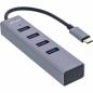 Preview: InLine® USB 3.2 USB-Typ C Multi Hub (4x USB-A 5Gb/s), OTG, Metallgehäuse