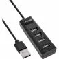 Preview: InLine® USB 2.0 Hub 4 Port schwarz Kabel 30cm