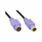 Preview: InLine® PS/2 Verlängerung Stecker / Buchse PC99 Kabel schwarz Stecker violett Kontakte gold 2m