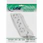 Preview: InLine® Steckdosenleiste 4-fach 2x Schutzkontakt + 2x Euro 1,5m, weiß