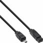Preview: InLine® FireWire Kabel IEEE1394 4pol Stecker zu 9pol Stecker schwarz 1m