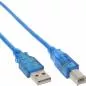 Mobile Preview: InLine® USB 2.0 Kabel A an B blau-transparent 3m