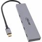 Preview: InLine® USB 3.2 Gen.2 Hub USB Typ-C zu 4 Port Typ-C (1 Port power through bis 100W) OTG Aluminiumgehäuse grau ohne Netzteil