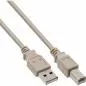 Preview: InLine® USB 2.0 Kabel A an B beige 3m bulk
